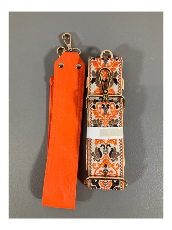 Ahdorned U-Shaped Messenger Bag - Double Entry, Dual Straps, Pouch, Sicilian Ora - Picture 4 of 9